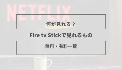 【2023年版】Fire TV Stickで見れるものは何？無料・有料で見れる動画配信サービスまとめ